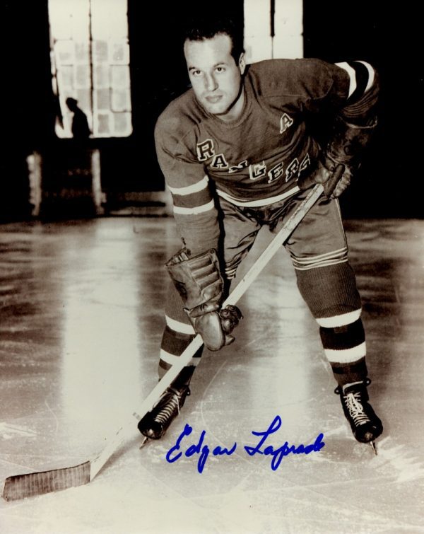 Autographed EDGAR LAPRADE New York Rangers Photo