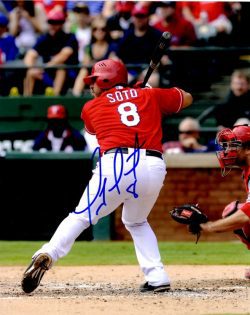 AUTOGRAPHED GEOVANY SOTO 8X10 photo Texas Rangers