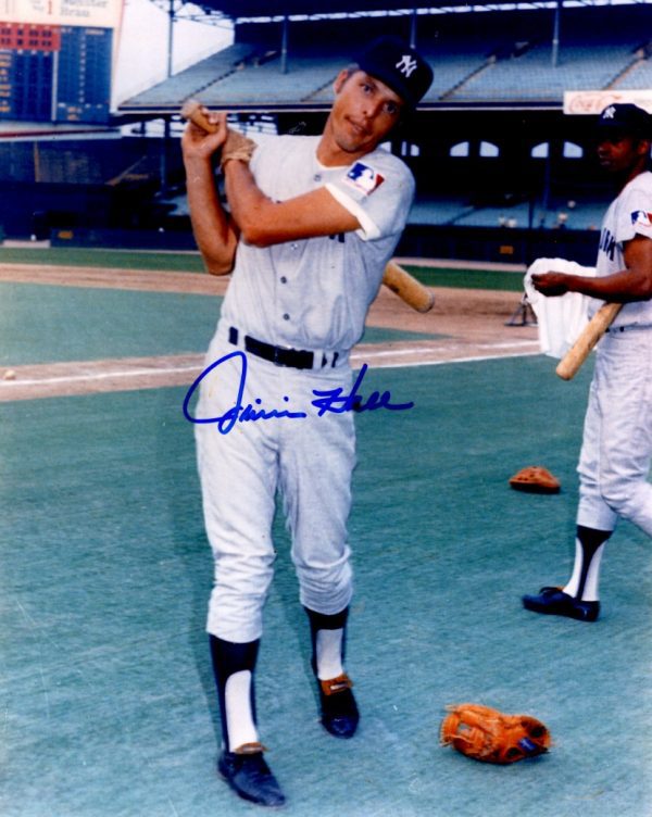 AUTOGRAPHED JIMMIE HALL 8X10 NEW YORK YANKEES photo