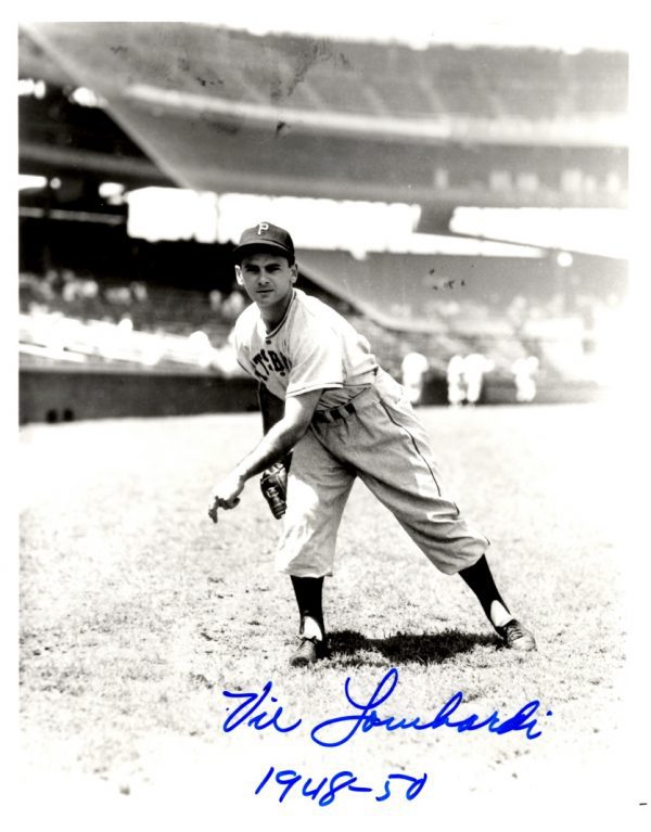 Autographed VIC LOMBARDI 8X10 Photo Pittsburgh Pirates