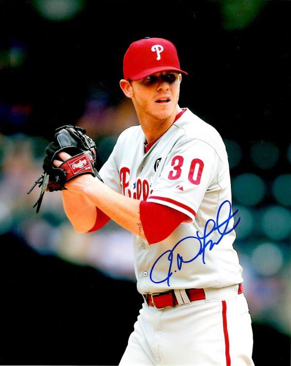 AUTOGRAPHED JUSTIN DEFRATUS 8x10 Philadelphia Phillies photo
