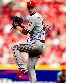 AUTOGRAPHED JUSTIN DEFRATUS 8X10 Philadelphia Phillies Photo