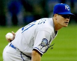 AUTOGRAPHED DUSTY HUGHES 8X10 photo KC Royals