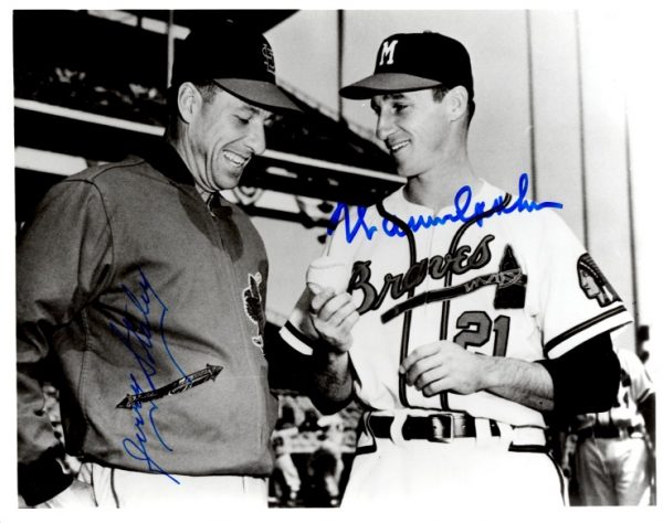 Autographed JERRY STALEY & WARREN SPAHN 8X10 photo
