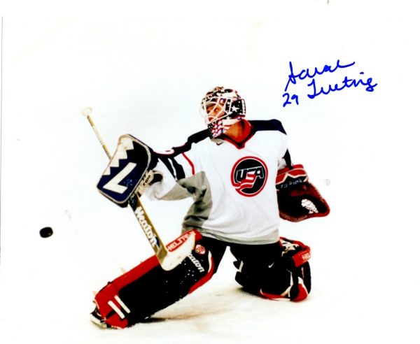 Autographed SARAH TUETING 8X10 Photo - Gold Medal Winner