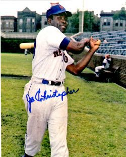 AUTOGRAPHED JOE CHRISTOPHER 8X10 New York Mets photo