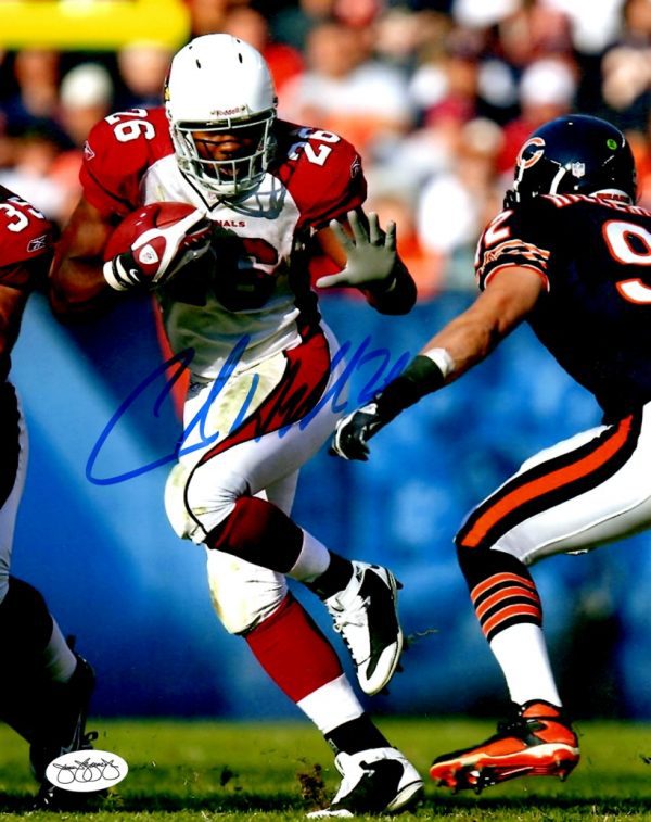 Autographed CHRIS WELLS 8X10 photo Arizona Cardinals