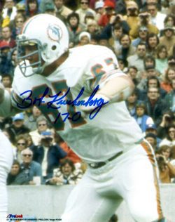 Autographed  BOB KUECHENBERG 8X10 Miami Dolphins  photo