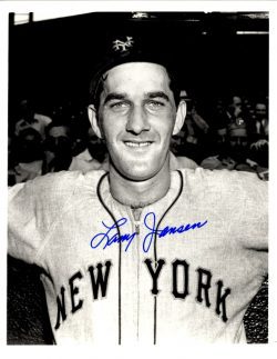 AUTOGRAPHED LARRY JANSEN 8X10 New York Giants Photo