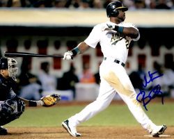 AUTOGRAPHED  MILTON BRADLEY 8X10 photo Oakland A's