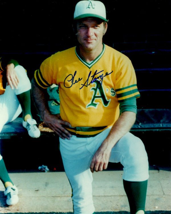AUTOGRAPHED LEE STANGE 8X10 photo Oakland A's
