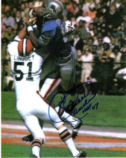 Autographed CHARLIE SANDERS 8X10 DETROIT LIONS photo