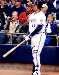 AUTOGRAPHED MIKE RIVERA 8X10 photo Milwaukee Brewers