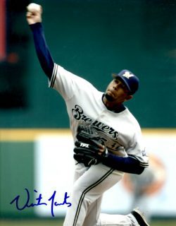 AUTOGRAPHED VICTOR SANTOS 8X10 photo Milwaukee Brewers
