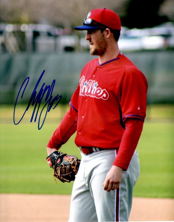 AUTOGRAPHED  CHRIS MCGUINESS 8X10 Philadelphia Phillies Photo