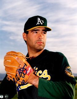 AUTOGRAPHED CARLOS REYES 8X10 photo Oakland A's