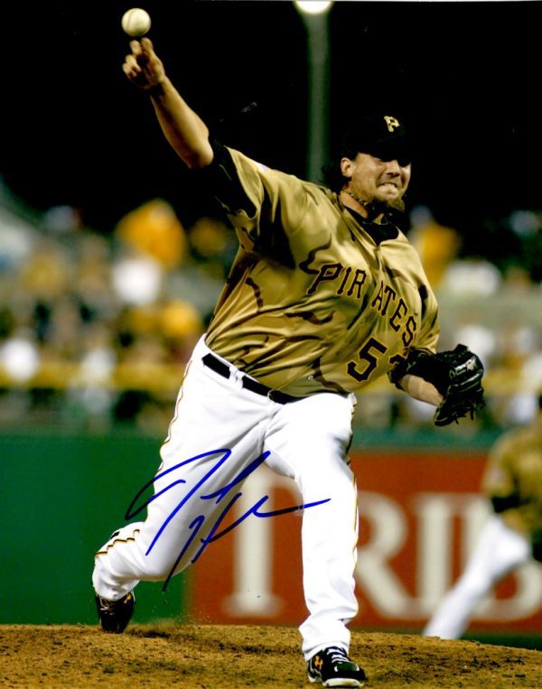 Autographed JOEL HANRAHAN 8X10 Photo Pittsburgh Pirates