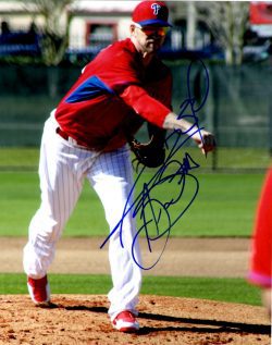 AUTOGRAPHED AJ BURNETT 8X10 Philadelphia Phillies Photo