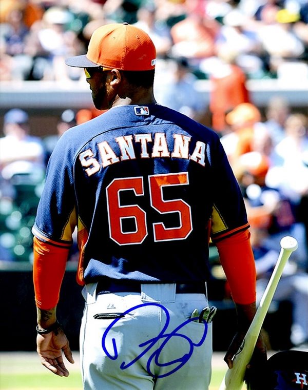 AUTOGRAPHED DOMINGO SANTANA 8X10 Houston Astros Photo
