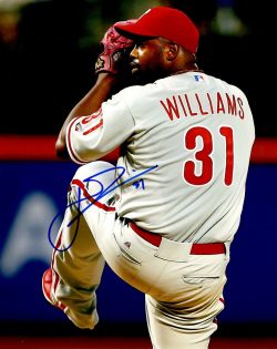AUTOGRAPHED JEROME WILLIAMS 8X10 Philadelphia Phillies Photo