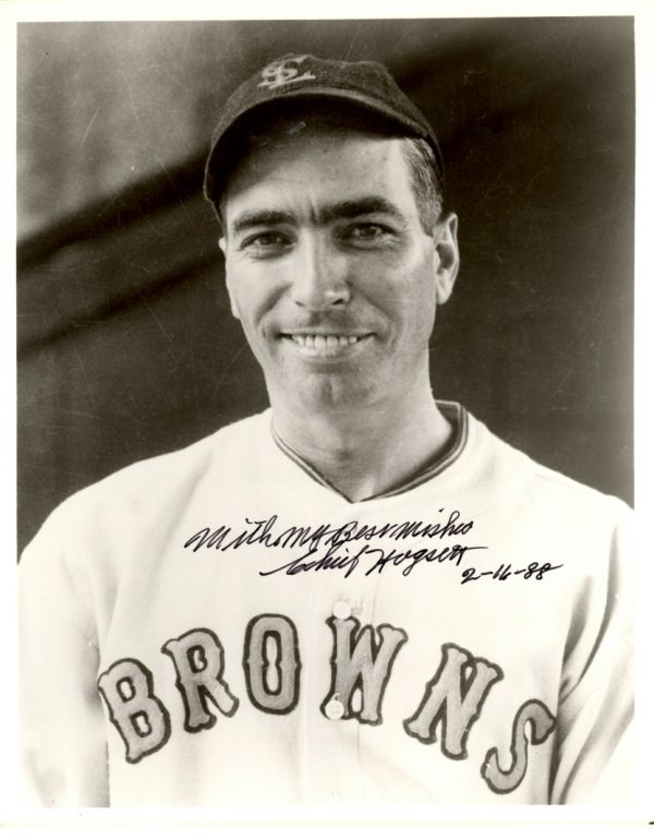 AUTOGRAPHED CHIEF HOGSETT 8X10 St. Louis Browns Photo