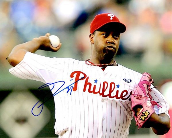 AUTOGRAPHED JEROME WILLIAMS  8X10 Philadelphia Phillies Photo