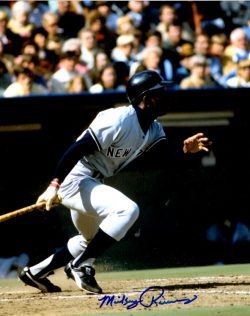 AUTOGRAPHED MICKEY RIVERS 8X10 NEW YORK YANKEES photo
