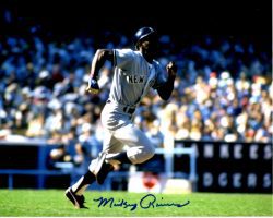 AUTOGRAPHED MICKEY RIVERS 8X10 NEW YORK YANKEES photo
