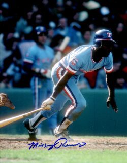 AUTOGRAPHED MICKEY RIVERS 8X10 Texas Rangers Photo