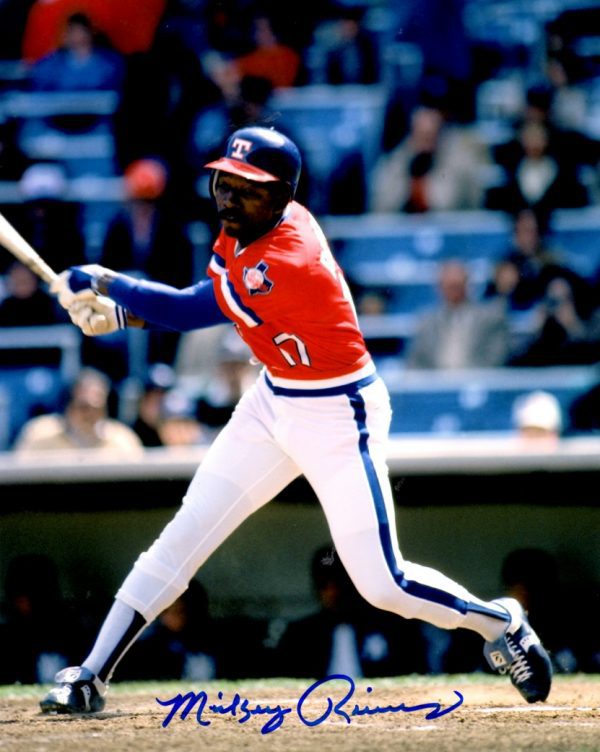 AUTOGRAPHED MICKEY RIVERS 8X10 Texas Rangers Photo