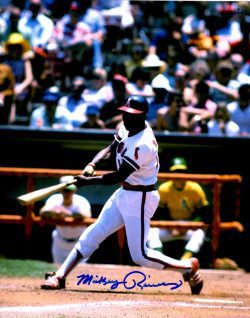 AUTOGRAPHED MICKEY RIVERS 8X10 Angels Photo
