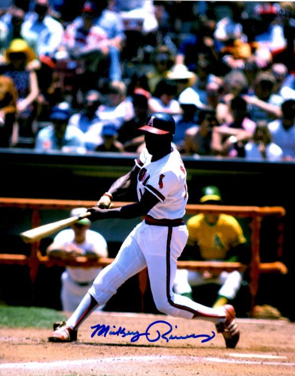 AUTOGRAPHED MICKEY RIVERS 8X10 Angels Photo