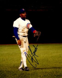 AUTOGRAPHED CED LANDRUM 8X10 Chicago Cubs Photo