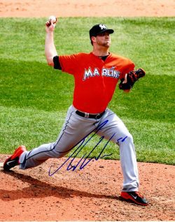 AUTOGRAPHED RYAN WEBB 8X10 Miami Marlins Photo