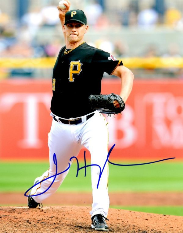 Autographed JARED HUGHES 8X10 Photo Pittsburgh Pirates