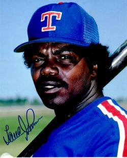 AUTOGRAPHED LAMAR JOHNSON 8X10 Texas Rangers Photo