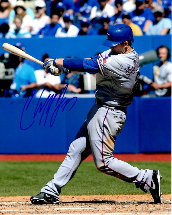 AUTOGRAPHED  CHRIS MCGUINESS 8X10 Texas Rangers Photo