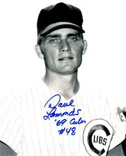 AUTOGRAPHED DAVE LEMONDS 8X10 Chicago Cubs Photo