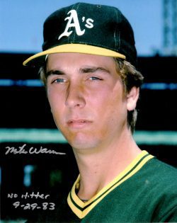 AUTOGRAPHED MIKE WARREN 8X10 photo Oakland A's