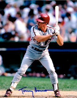 AUTOGRAPHED TOMMY BARRETT 8X10 Philadelphia Phillies Photo