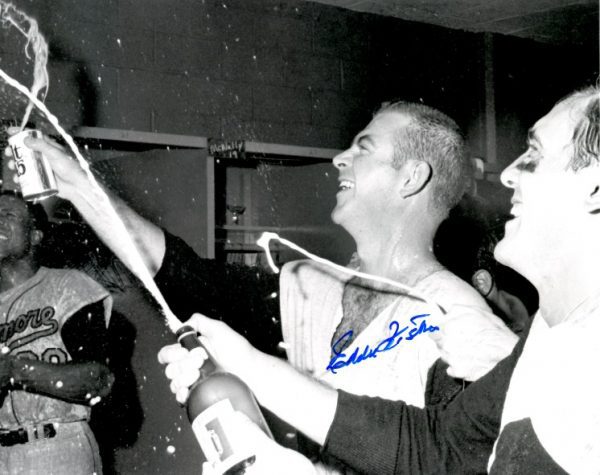 AUTOGRAPHED EDDIE FISHER 8X10 photo  Baltimore Orioles