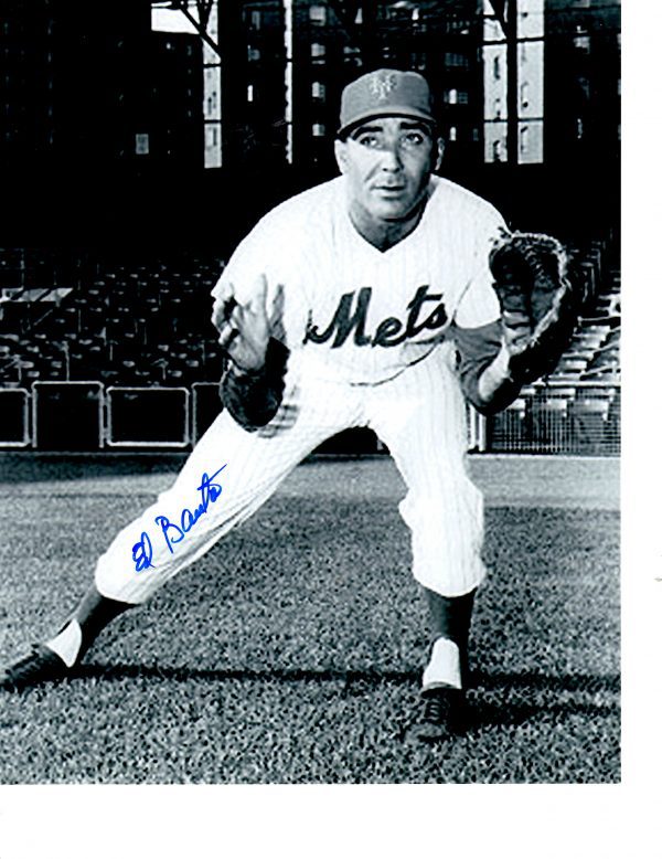 AUTOGRAPHED ED BAUTA 8X10 New York Mets photo