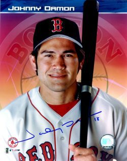 AUTOGRAPHED JOHNNY DAMON 8X10  Boston Red Sox photo