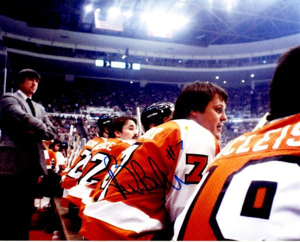 Autographed BILL BARBER HOF 8X10 photo Philadelphia Flyers