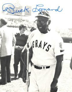 Autographed BUCK LEONARD 8X10 GRAYS photo
