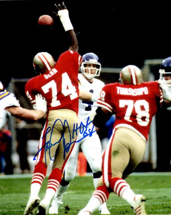 Autographed FRED DEAN 8x10 San Francisco 49'ers Photo