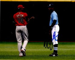 Autographed B.J. UPTON 8X10 Tampa Bay Rays Photo.