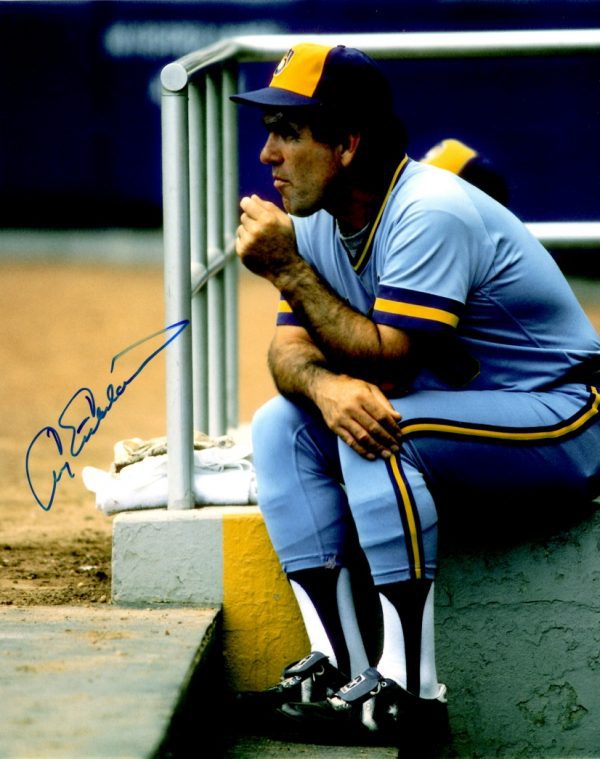 AUTOGRAPHED ANDY ETCHEBARREN 8X10 photo Milwaukee Brewers