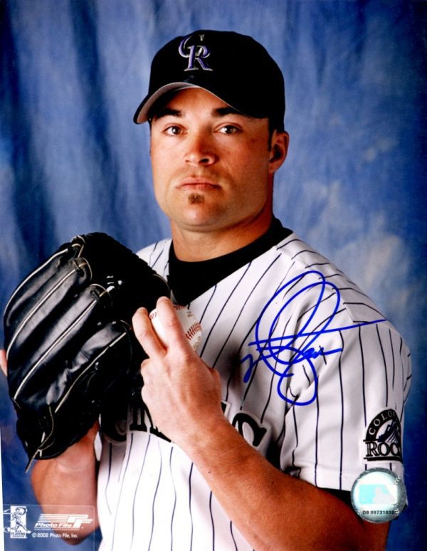 AUTOGRAPHED MIKE HAMPTON 8X10 Colorado Rockies Photo