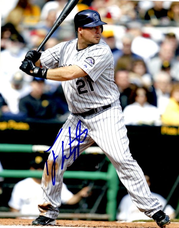 AUTOGRAPHED TY WIGGINTON 8X10 Colorado Rockies Photo
